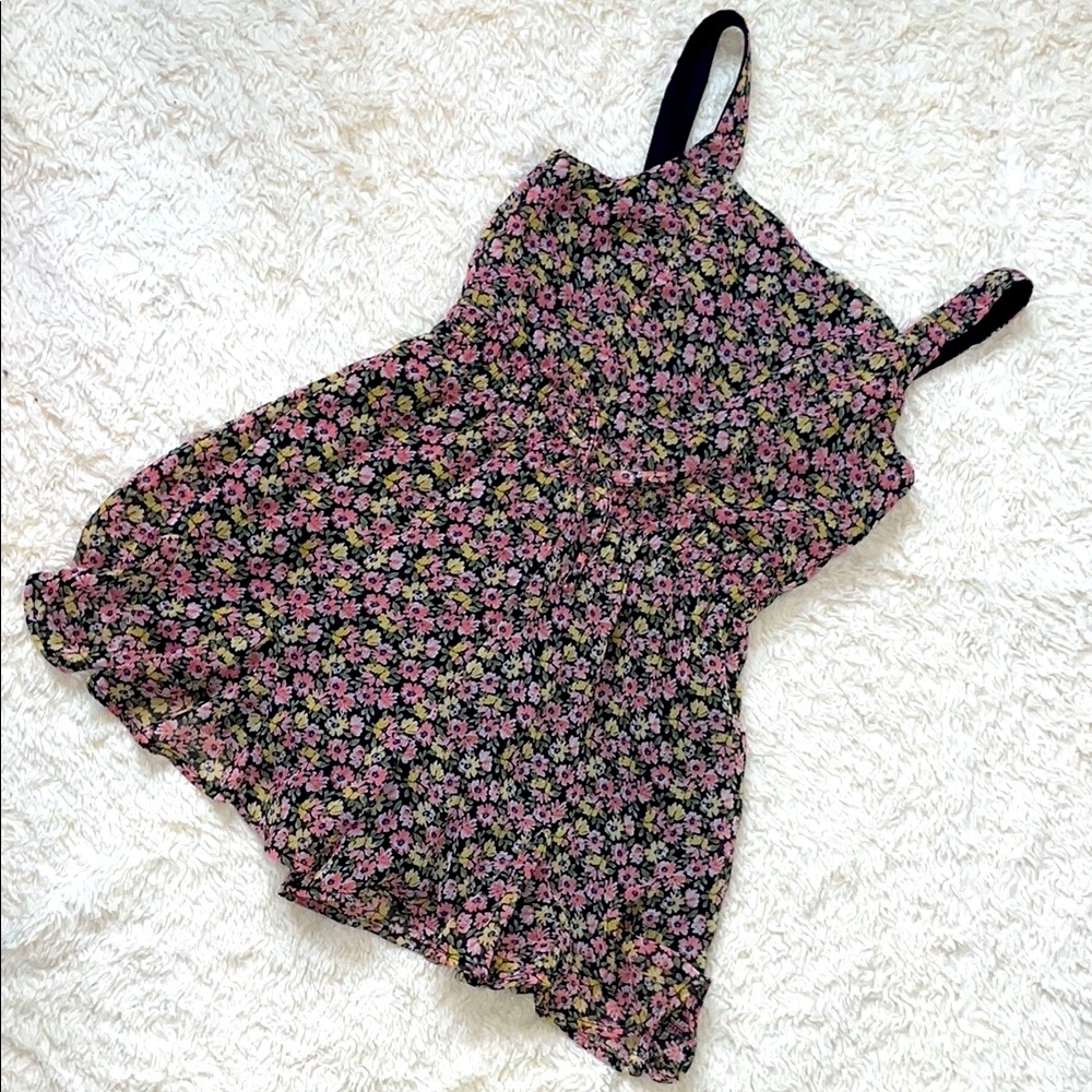Trixxi Floral Romper - Black and Pink